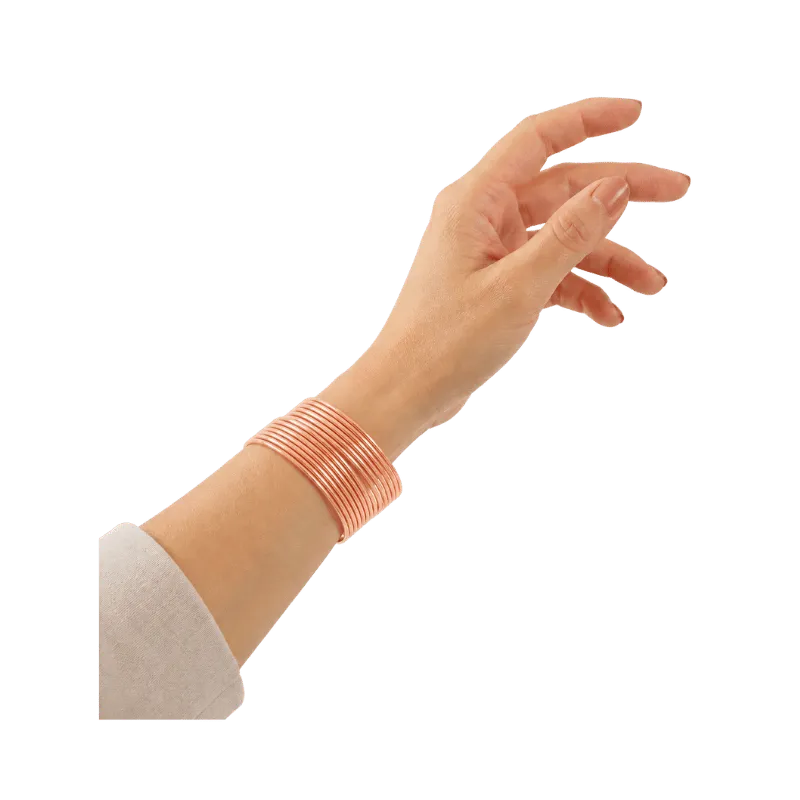 Elena Adults Bangles Set of 24 - Rose Gold - Size 2.4-Global Food Hub