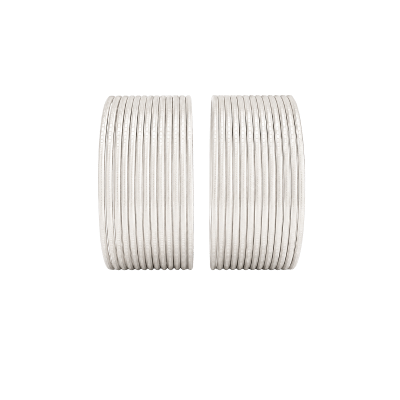 Elena Adults Bangles Set of 24 - Silver - Size 2.40-Global Food Hub