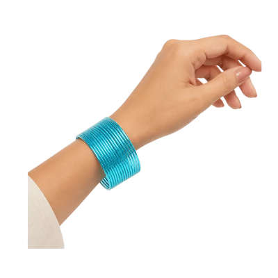 Elena Adults Bangles Set of 24 - Sky Blue - Size 2.8-Global Food Hub
