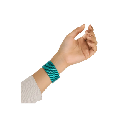 Elena Adults Bangles Set of 24 - Teal Green - Size 2.4-Global Food Hub