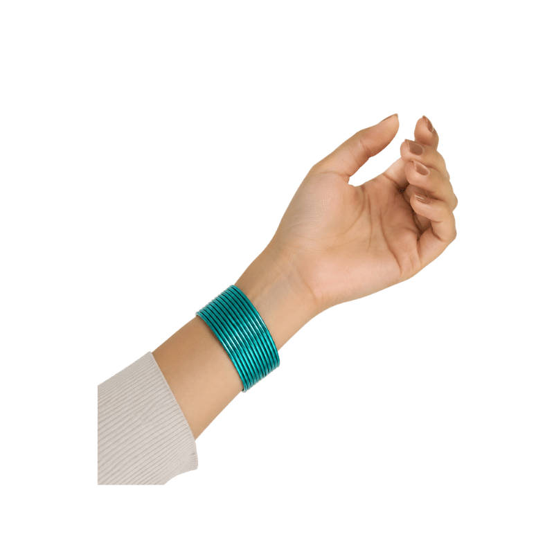 Elena Adults Bangles Set of 24 - Teal Green - Size 2.40-Global Food Hub