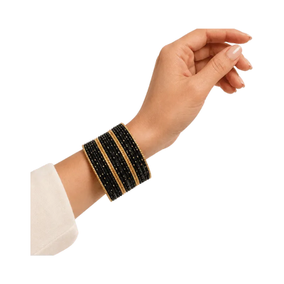 Eva Adults Bangles Set of 24 - Black - Size 2.8-Global Food Hub