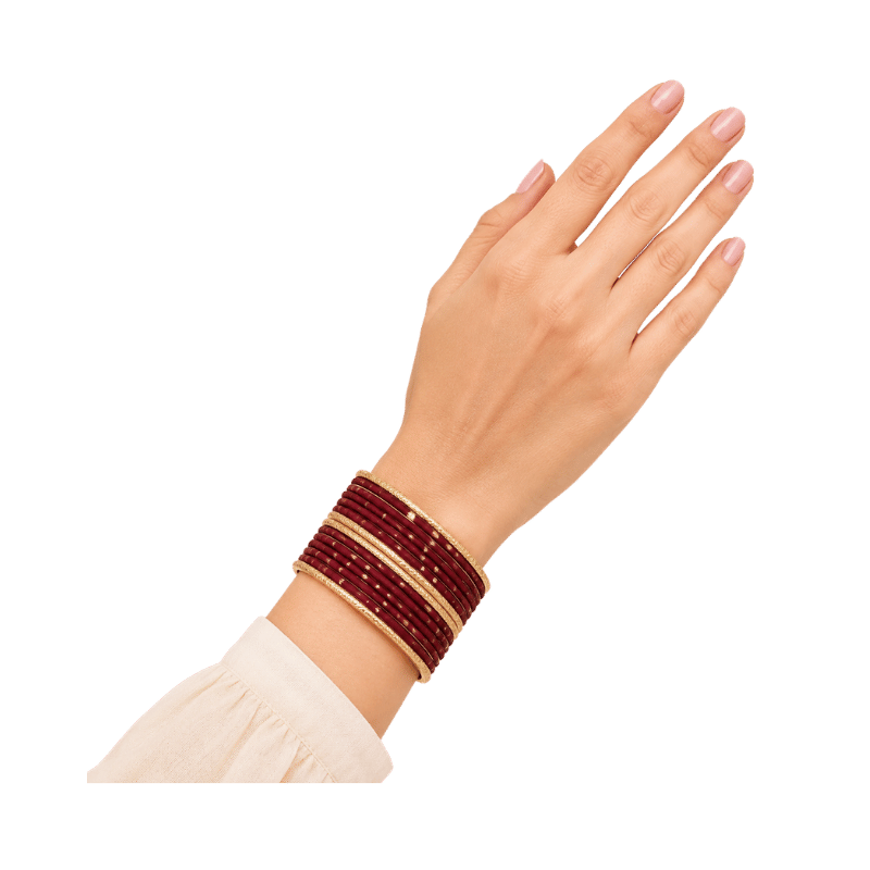 Eva Adults Bangles Set of 24 - Burgundy - Size 2.8-Global Food Hub