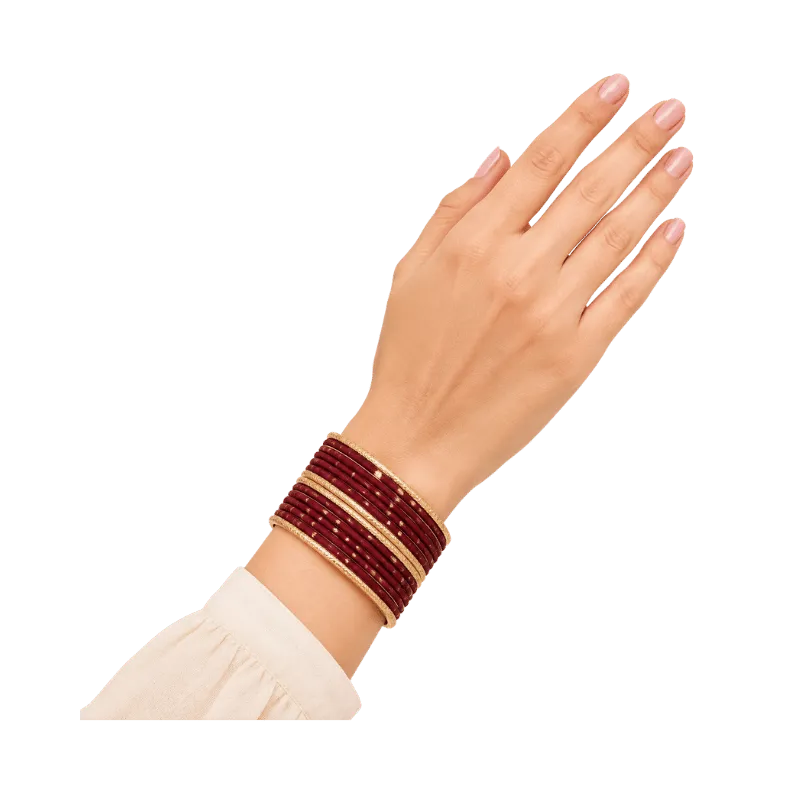 Eva Adults Bangles Set of 24 - Burgundy - Size 2.8-Global Food Hub