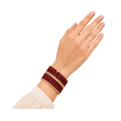 Eva Adults Bangles Set of 24 - Burgundy - Size 2.8-Global Food Hub