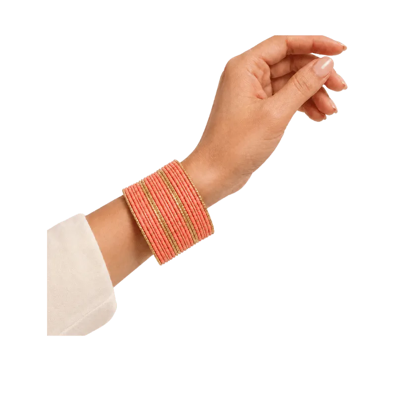 Eva Adults Bangles Set of 24 - Coral Peach - Size 2.6-Global Food Hub
