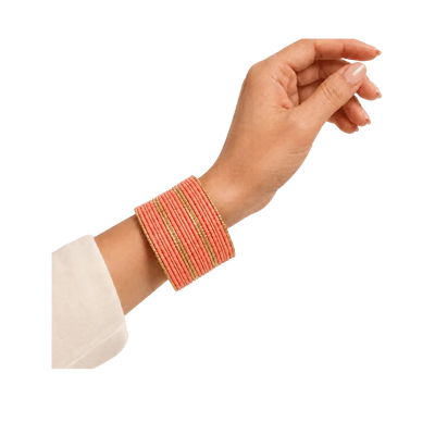 Eva Adults Bangles Set of 24 - Coral Peach - Size 2.6-Global Food Hub
