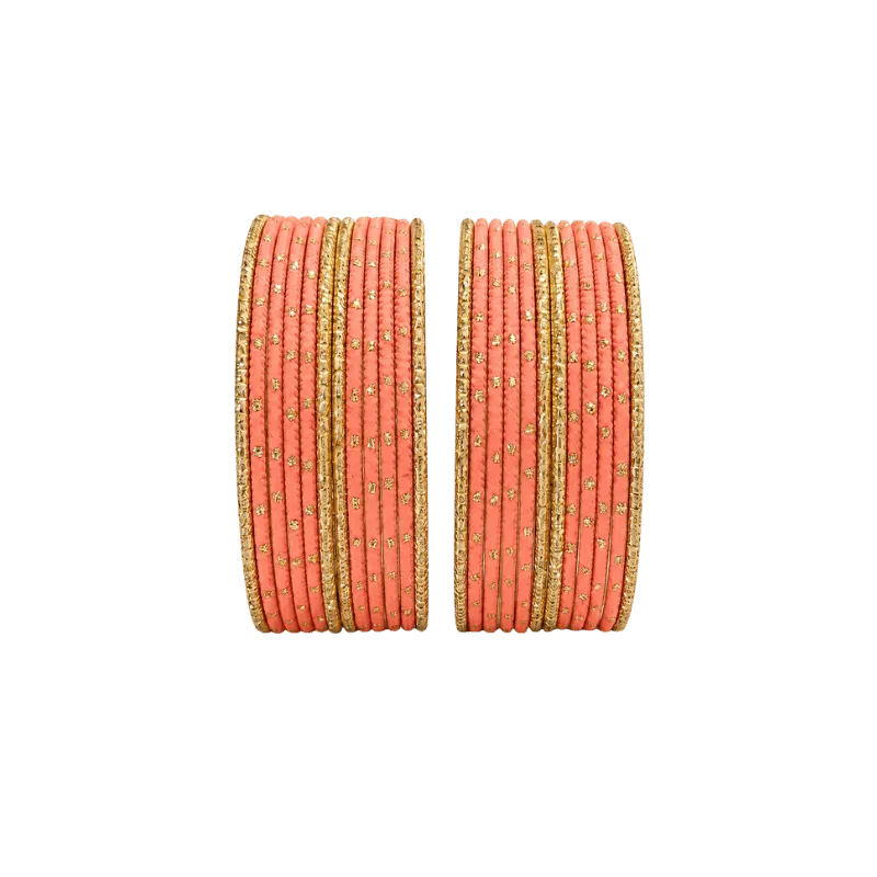 Eva Adults Bangles Set of 24 - Coral Peach - Size 2.6-Global Food Hub
