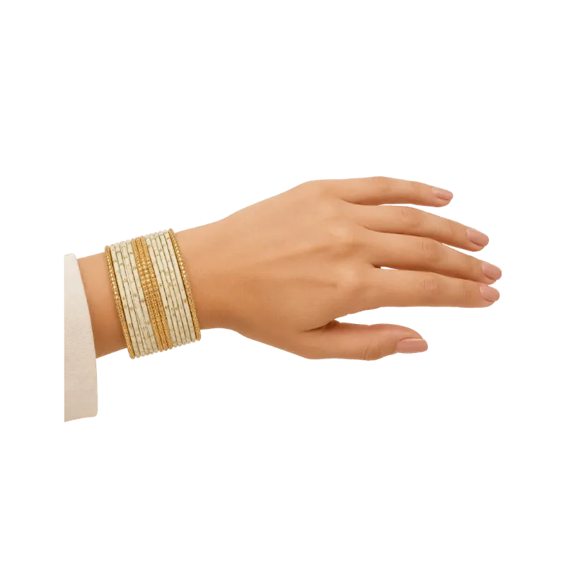 Eva Adults Bangles Set of 24 - Cream - Size 2.6-Global Food Hub