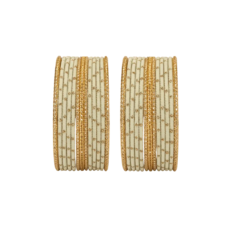 Eva Adults Bangles Set of 24 - Cream - Size 2.6-Global Food Hub