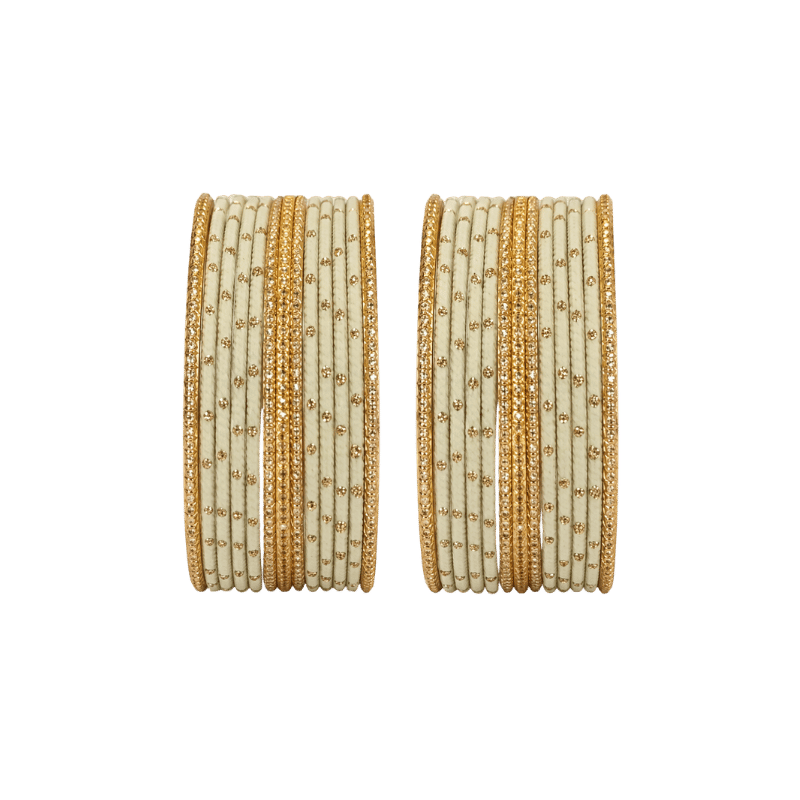 Eva Adults Bangles Set of 24 - Cream - Size 2.8-Global Food Hub