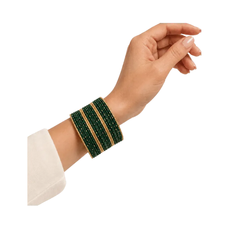 Eva Adults Bangles Set of 24 - Dark Green - Size 2.6-Global Food Hub