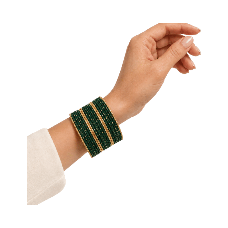 Eva Adults Bangles Set of 24 - Dark Green - Size 2.8-Global Food Hub