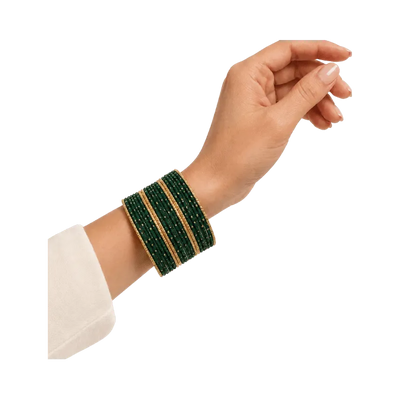 Eva Adults Bangles Set of 24 - Dark Green - Size 2.8-Global Food Hub