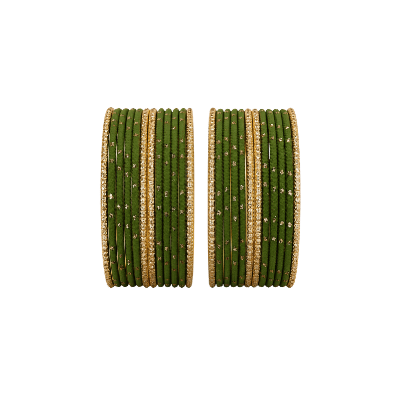 Eva Adults Bangles Set of 24 - Olive Green - Size 2.8-Global Food Hub