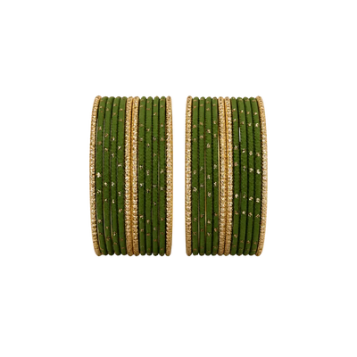 Eva Adults Bangles Set of 24 - Olive Green - Size 2.8-Global Food Hub