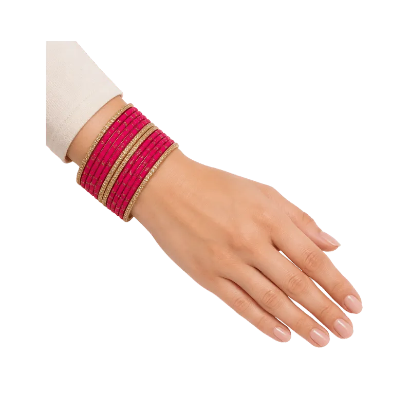 Eva Adults Bangles Set of 24 - Raspberry Pink - Size 2.6-Global Food Hub