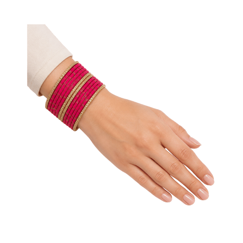 Eva Adults Bangles Set of 24 - Raspberry Pink - Size 2.8-Global Food Hub