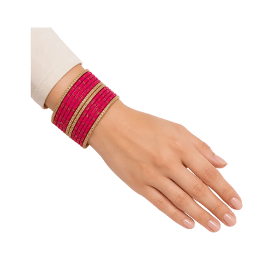 Eva Adults Bangles Set of 24 - Raspberry Pink - Size 2.8-Global Food Hub