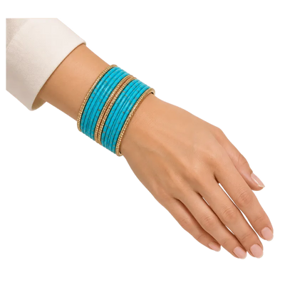 Eva Adults Bangles Set of 24 - Sky Blue - Size 2.6-Global Food Hub