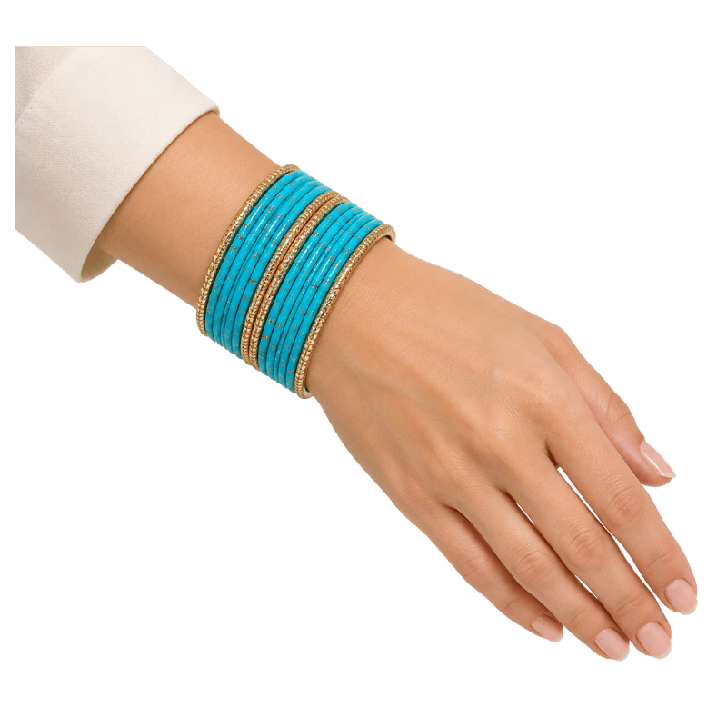Eva Adults Bangles Set of 24 - Sky Blue - Size 2.8-Global Food Hub