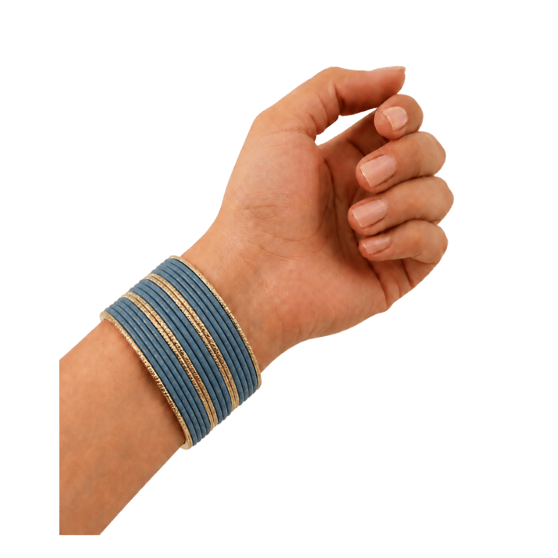 Eva Adults Bangles Set of 24 - Slate Blue - Size 2.8-Global Food Hub