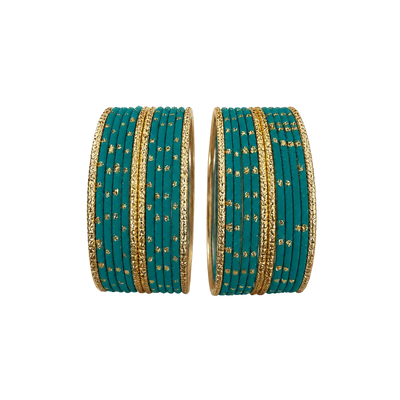 Eva Adults Bangles Set of 24 - Teal Green - Size 2.10-Global Food Hub