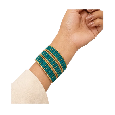 Eva Adults Bangles Set of 24 - Teal Green - Size 2.6-Global Food Hub