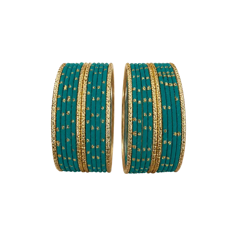 Eva Adults Bangles Set of 24 - Teal Green - Size 2.8-Global Food Hub