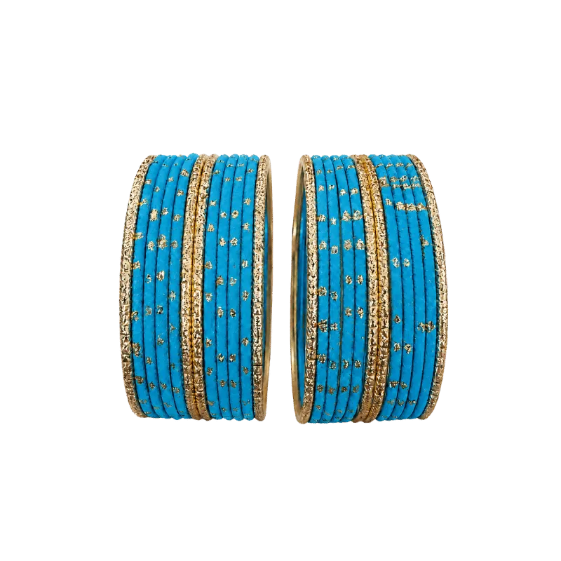 Eva Adults Bangles Set of 24 - Turquoise Blue - Size 2.6-Global Food Hub