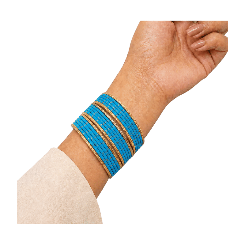 Eva Adults Bangles Set of 24 - Turquoise Blue - Size 2.8-Global Food Hub
