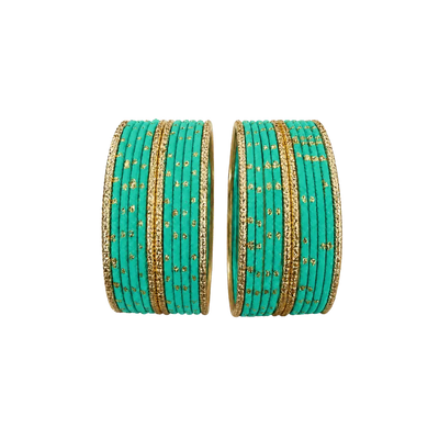 Eva Adults Bangles Set of 24 - Turquoise Green - Size 2.4-Global Food Hub