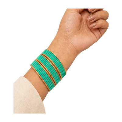 Eva Adults Bangles Set of 24 - Turquoise Green - Size 2.6-Global Food Hub