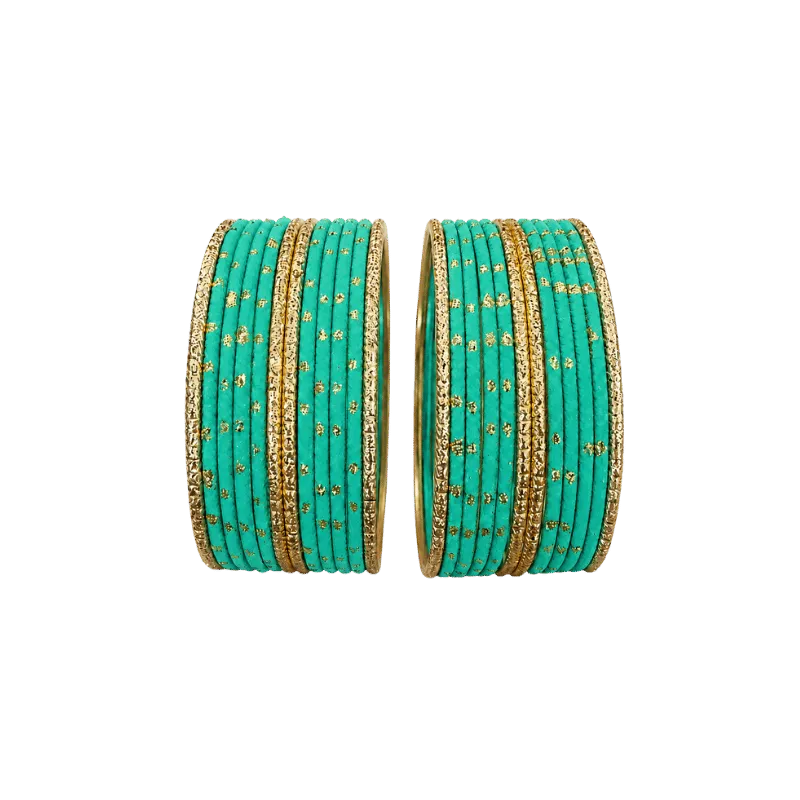 Eva Adults Bangles Set of 24 - Turquoise Green - Size 2.6-Global Food Hub