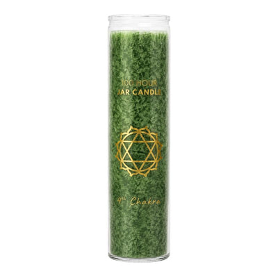 Fair Trade 4th Chakra Stearine Candle in Glass – Green-Global Food Hub