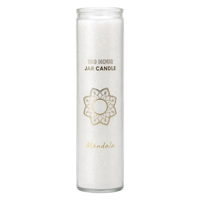 Fair Trade Mandala Stearine Candle in Glass – White-Global Food Hub