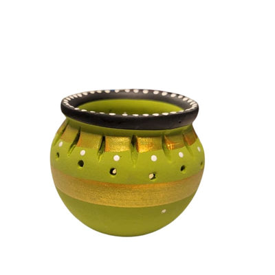 Fancy Clay Diya with Tea Candle CL-56-Global Food Hub