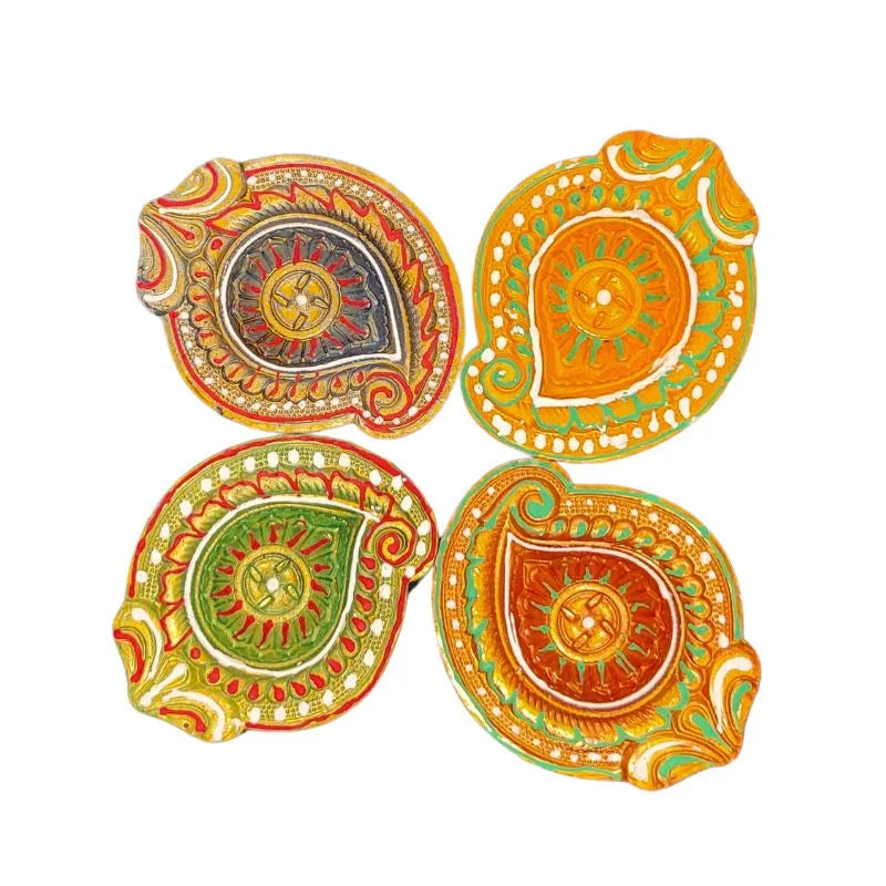 Fancy Diya -(Pack of 4) No.8 Design May Vary-Global Food Hub