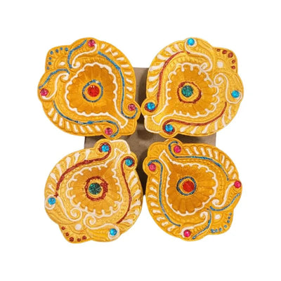 Fancy Diya (Set of 4) CL-104-Global Food Hub