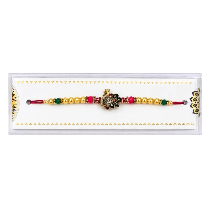 Fancy Rakhi S1 - Red Peacock-Global Food Hub