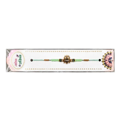 Fancy Rakhi S23 - Green Beads-Global Food Hub