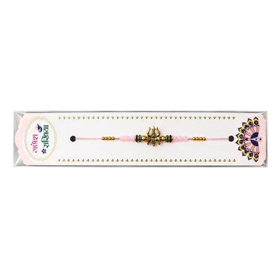 Fancy Rakhi S24 - Pink Beads-Global Food Hub