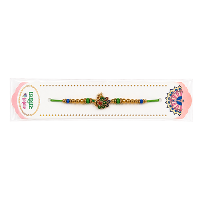 Fancy Rakhi S27 - Green Peacock-Global Food Hub