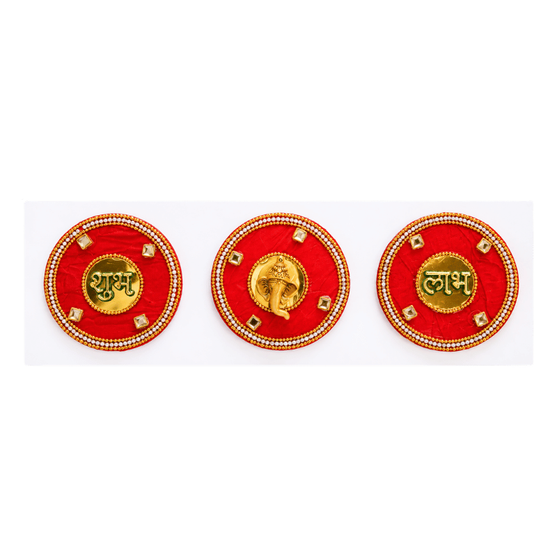 Fancy Shubh Labh Stickers - Red-Global Food Hub