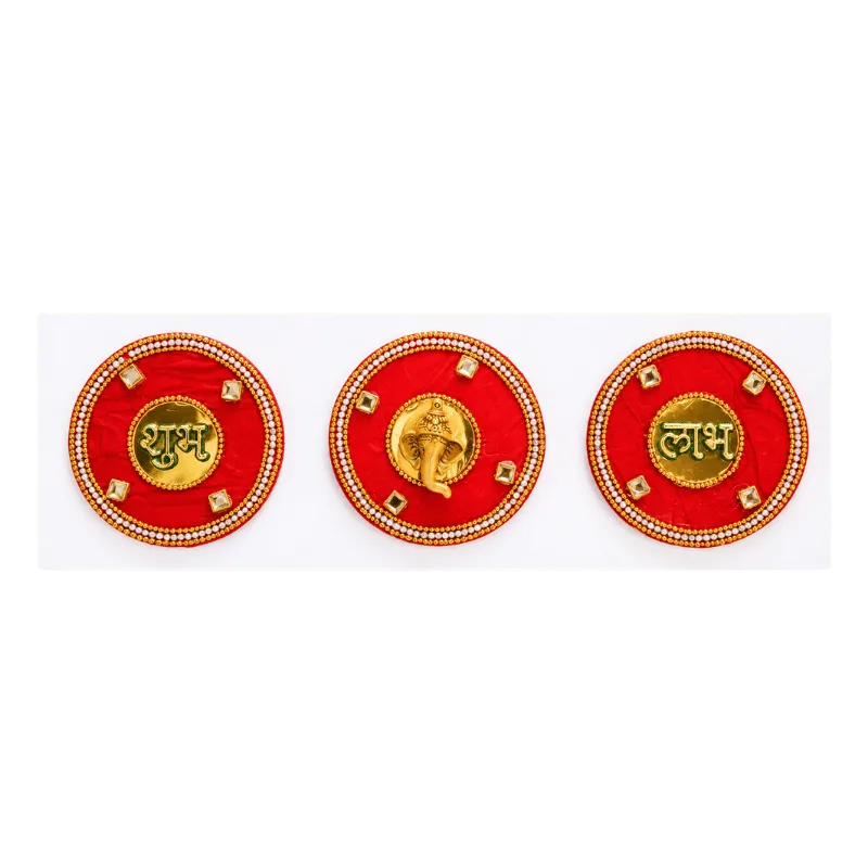 Fancy Shubh Labh Stickers - Red-Global Food Hub