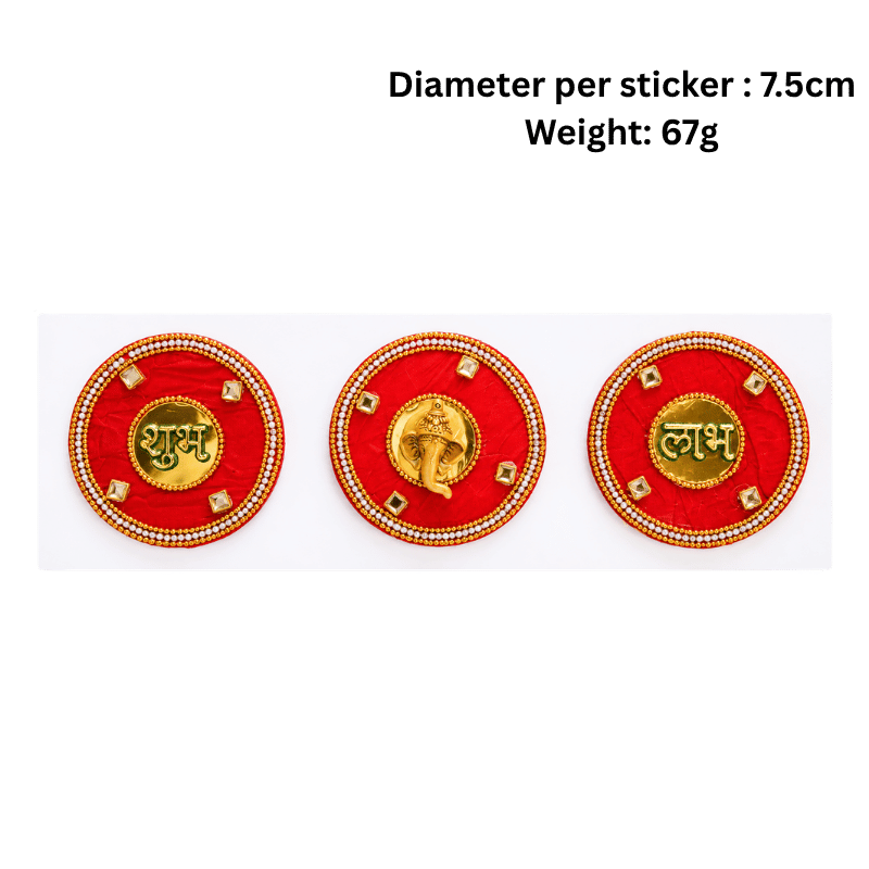 Fancy Shubh Labh Stickers - Red-Global Food Hub