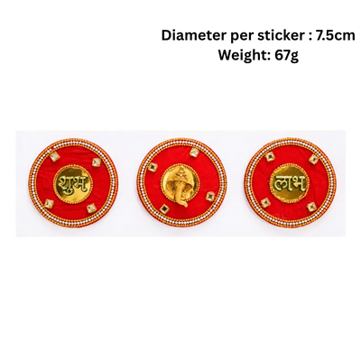 Fancy Shubh Labh Stickers - Red-Global Food Hub