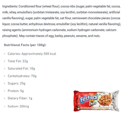 Festival Choco Chips Cookies - 40g-Global Food Hub