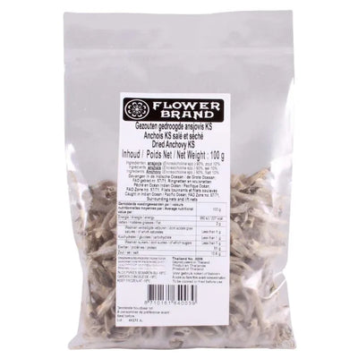 Flower Brand Salted Dried Anchovies Frozen - 100g-Global Food Hub