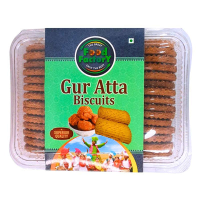 Food Factory Gur Atta Biscuits - Vegan-300 grams-Global Food Hub